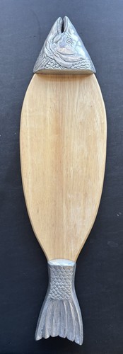Salmon fish wood platter - wood, tray