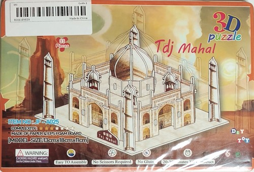Diy toy puzzle taj mahal - 3d,