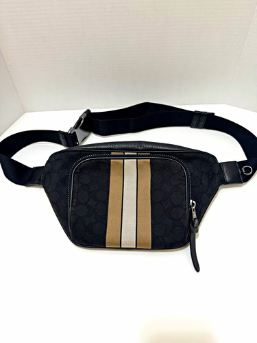 Coach black leather waist pack - coach,