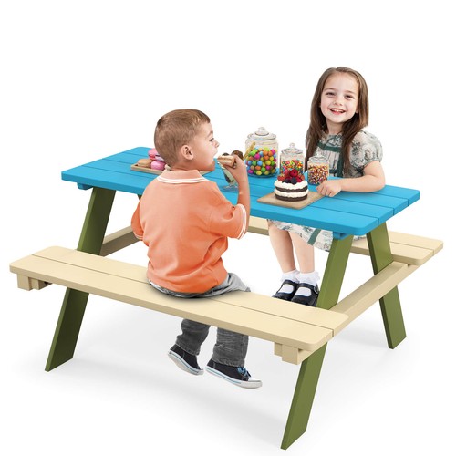 Kids wooden picnic table set - picnic,