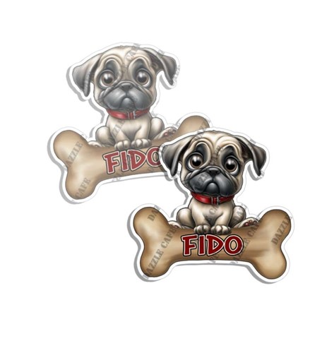 Personalized pug stickers - personalized,