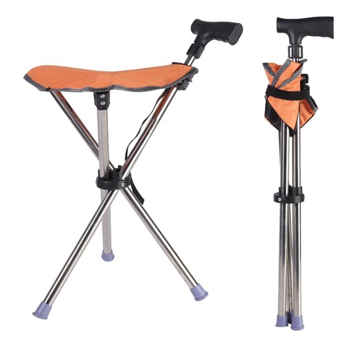 Folding walking stick seat - walking,