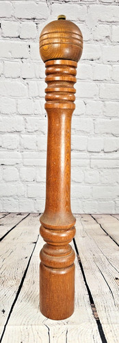 Vtg tall wooden brass - vtg, 18"