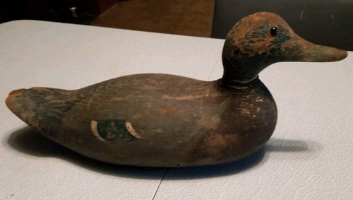 Antique primitive wood duck - antique,