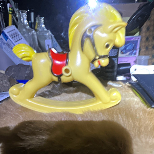 Yellow plastic rocking horse - yellow,