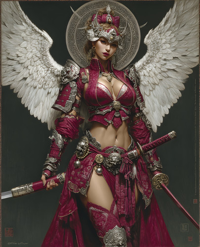 Winged samurai angel - winged,