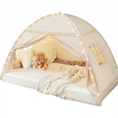 Kids twin bed tent with - kids, lights