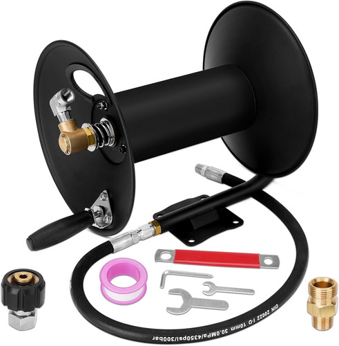 High pressure washer hose reel - high,