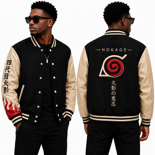 Naruto inspired varsity jacket - varsity,