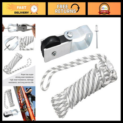 Extension ladder rope pulley - rope,