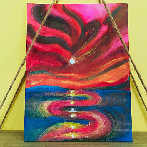 Abstract sunset ocean seascape - abstract,
