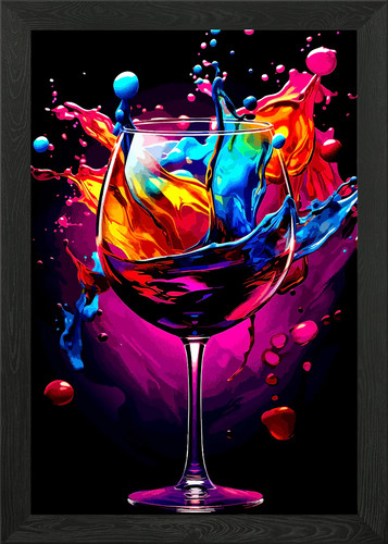Colorful wine glass splash art - wine,