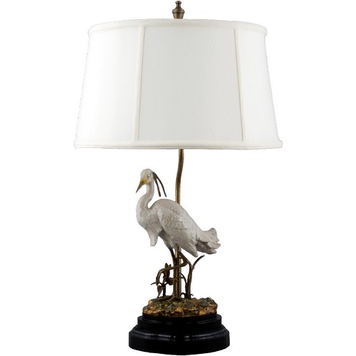 Egret bird porcelain table - egret,