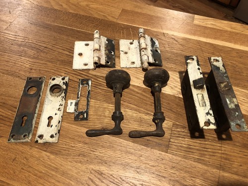 Lot vintage door parts - of,
