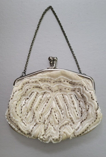 1950s ivory satin - ivory, bag