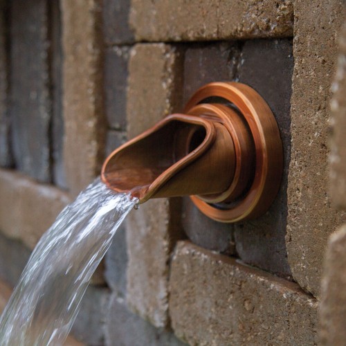 Copper finish wall fountain - copper,
