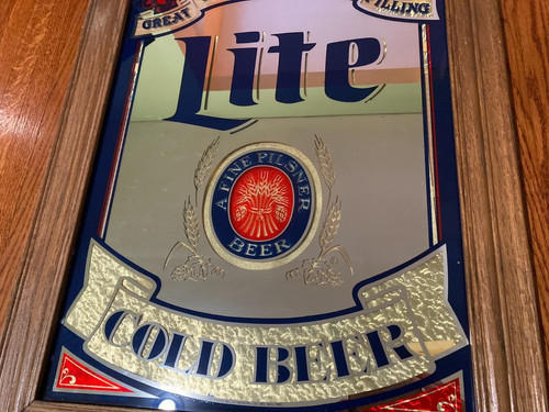 Vintage mirrored cold beer