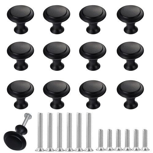 Black round cabinet - round, knobs