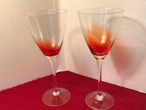 Wine glasses amberina bowls - glasses,