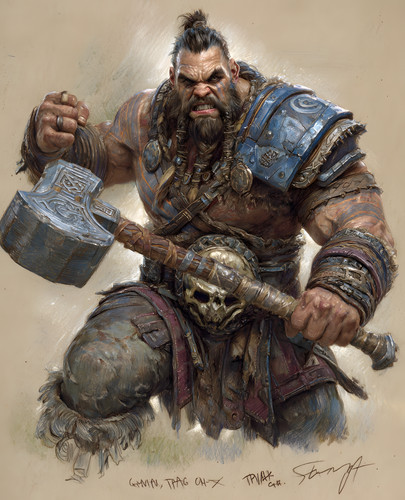 Bearded berserker charging - bearded,