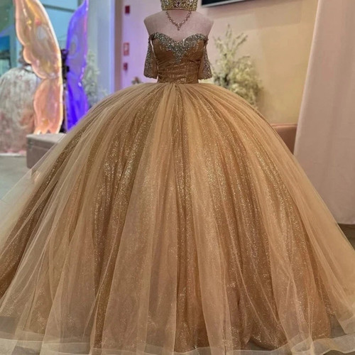 Gold quinceanera dresses - gold,