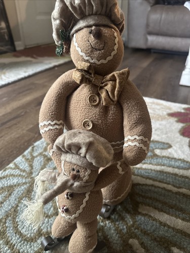 Gingerbread ice skaters plush - gingerbread,