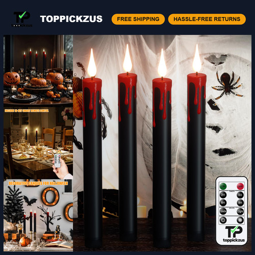 Pcs black flameless candles - 4,