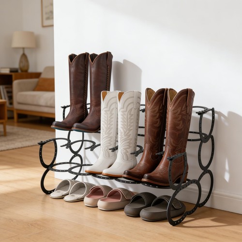 Cowboy boot rack pairs - cowboy,