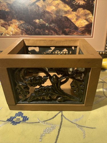 Vintage wood open box inset - wood, box~inset
