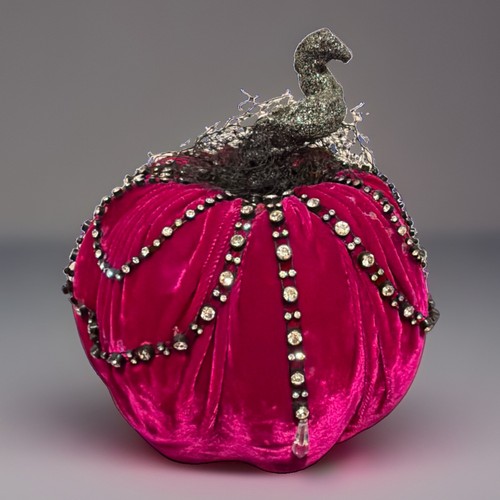Velvet pumpkin decor - decor, berry