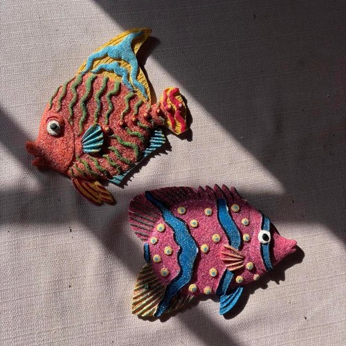 Vintage tropical fish resin - vintage,