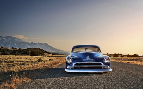 Old car blue cars - old,