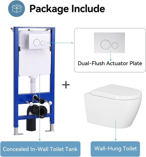 Wall hung toilet with - hung,