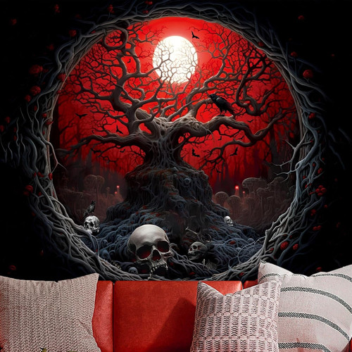 Halloween black red anime - red,