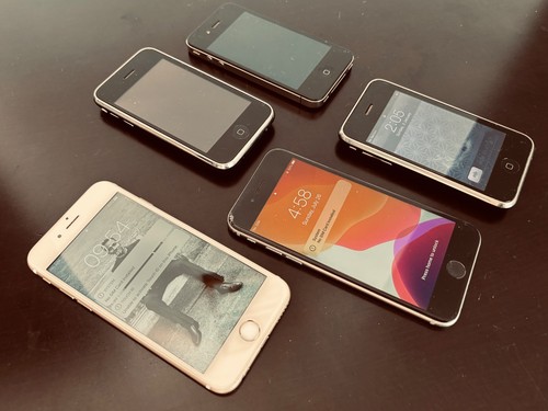 Five old iphones for - old,