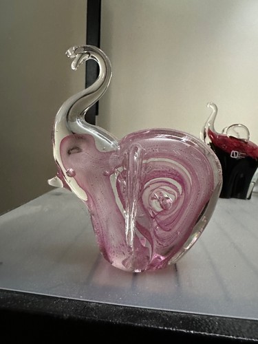 Pink swirl murano glass - murano,
