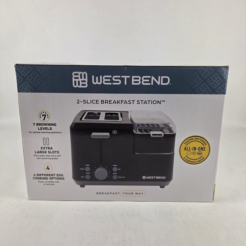 Black slice toaster with egg - toaster,