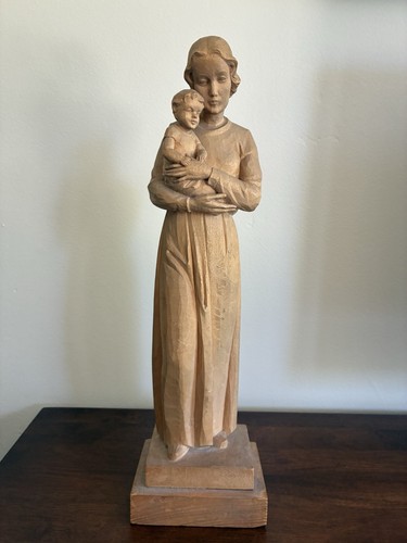 Vintage hand carved wood - 15.5",