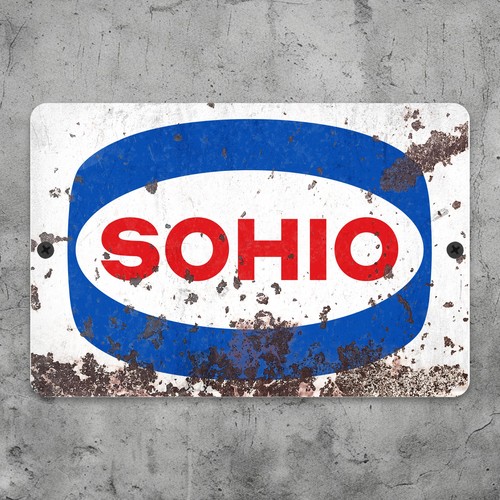 Sohio gasoline metal sign - sohio,