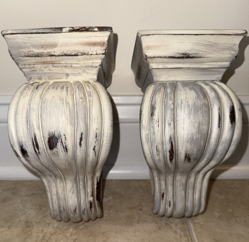Pair vintage distressed white - vintage,