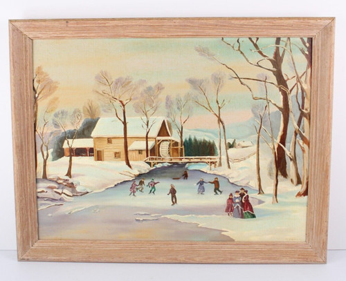 Antique winter scene currier - antique,