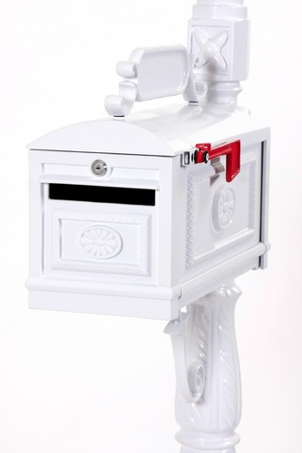 Locking white mailbox - mailbox, premium