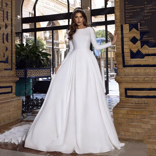 Simple satin wedding dresses - simple,