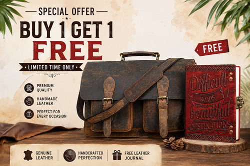 Rustic leather messenger - rustic,