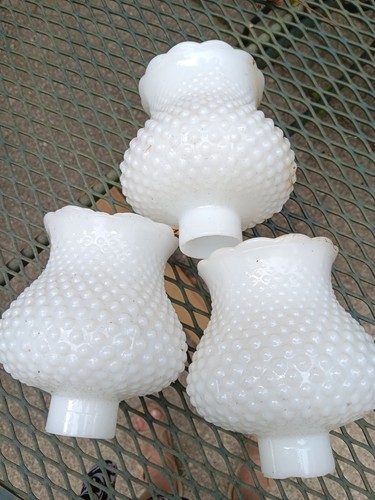 Vintage white milk glass - white,