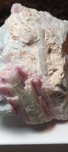 Albite and tourmaline crystal - albite,
