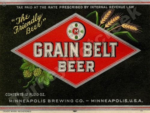 Grain belt 12oz beer label - belt, 12oz.