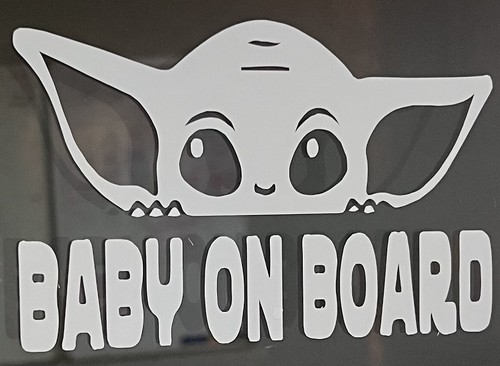 Baby yoda car sticker check - yoda,