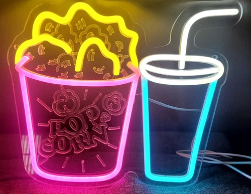 Popcorn neon sign for - sign,
