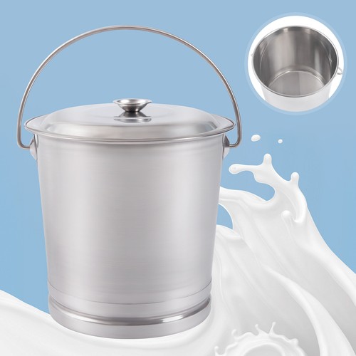 Stainless steel milk pail - steel,